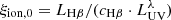 $ \xi_{\rm ion, 0} = L_{{\rm H}\beta} / (c_{{\rm H}\beta} \cdot L^\lambda_{{\rm UV}}) $
