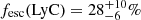 $ f_{\mathrm{esc}}(\mathrm{LyC}) = 28^{+10}_{-6} \% $