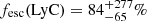 $ f_{\mathrm{esc}}(\mathrm{LyC}) =84^{+277}_{-65}\% $