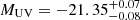 $ M_{\mathrm{UV}}=-21.35^{+0.07}_{-0.08} $