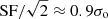 $ \mathrm{SF}/\sqrt{2} \approx 0.9\sigma_{\mathrm{o}} $