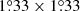 $ 1{{{\overset{\circ}{.}}}}33\times1{{{\overset{\circ}{.}}}}33 $