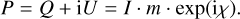 $P = Q + {\bf{i}}U = I \cdot m \cdot \exp ({\rm{i}}\chi ).$