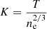 $$ \begin{aligned} K = \frac{T}{n_{\rm e}^{2/3}} \end{aligned} $$
