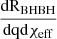 $ \frac{\mathrm{dR}_{\mathrm{BHBH}}}{\mathrm{dq}\mathrm{d} \chi_{\mathrm{eff}}} $