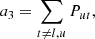 $$ \begin{aligned} a_3&= \sum _{t \ne l,u} P_{ut} , \end{aligned} $$