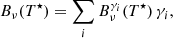 $$ \begin{aligned} B_\nu (T^\star ) = \sum _i B^{\gamma _i}_\nu (T^\star ) \, \gamma _i , \end{aligned} $$