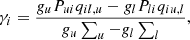 $$ \begin{aligned} \gamma _i&= \frac{g_u P_{ui} q_{il,u} - g_l P_{li} q_{iu,l}}{g_u \sum _u - g_l \sum _l}, \end{aligned} $$