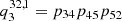 $ q_{3}^{32,1}=p_{34}p_{45}p_{52} $