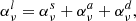 $$ \begin{aligned} \alpha ^l_\nu&= \alpha ^s_\nu + \alpha ^a_\nu + \alpha ^d_\nu , \end{aligned} $$