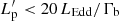 $ L_{\rm p}^\prime<20\,L_{\rm Edd}/\Gamma_{\rm b} $