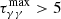 $ \tau_{\mathrm{\gamma\gamma}}^{\mathrm{max}} > 5 $