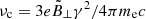 $ \nu_{\mathrm{c}} = 3e\tilde{B}_\perp\gamma^{2}/4\pi m_{\mathrm{e}} c $