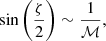 $$ \begin{aligned} \sin \left(\frac{\zeta }{2}\right) \sim \frac{1}{\mathcal{M} } ,\end{aligned} $$