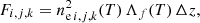 $$ \begin{aligned} F_{i,j,k} = n_{\mathrm{e} \, i,j,k}^2(T) \, \Lambda _f(T) \, \Delta z, \end{aligned} $$