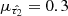 $ \mu_{\hat{\tau_2}} = 0.3 $