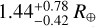 $\[1.44_{-0.42}^{+0.78} ~R_{\oplus}\]$