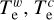 $\[T_{\mathrm{e}}^w, T_{\mathrm{e}}^c\]$