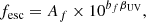$$ \begin{aligned} f_{\rm esc}=A_f\times 10^{b_f\beta _{\rm UV}}, \end{aligned} $$