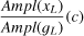 ${{{Ampl\left( {{x_L}} \right)} \over {Ampl\left( {{g_L}} \right)}}(c)}$