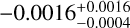 $\[-0.0016_{-0.0004}^{+0.0016}\]$