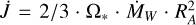 $J \approx {M_*} \cdot R_*^2 \cdot {\Omega _*}$