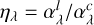 ${\eta _\lambda } = \alpha _\lambda ^l/\alpha _\lambda ^c$