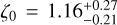 ${\zeta _0} = 1.16_{ - 0.21}^{ + 0.27}$