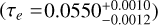 $({\tau _e} = 0.0550_{ - 0.0012}^{ + 0.0010})$