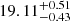 $ 19.11^{+0.51}_{-0.43} $