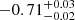 $ -0.71^{+0.03}_{-0.02} $