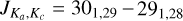 ${J_{{K_a},{K_c}}} = {30_{1,29}} - {29_{1,28}}$