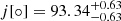 $ j [\circ] = 93.34^{+0.63}_{-0.63} $