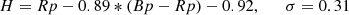 $$ \begin{aligned} H = Rp - 0.89*(Bp-Rp) -0.92, ~~~~~~\sigma =0.31 \end{aligned} $$