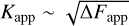 $\[K_{\text {app }} \sim \sqrt{\Delta F_{\text {app }}}\]$