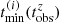 $ t_{\mathrm{min}}^{(i)}(t_{\mathrm{obs}}^z) $