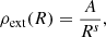 $$ \begin{aligned} \rho _{\rm ext}(R) = \frac{A}{R^{s}}, \end{aligned} $$
