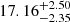 $ 17.16^{+2.50}_{-2.35} $