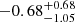$ -0.68^{+0.68}_{-1.05} $