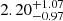$ 2.20^{+1.07}_{-0.97} $