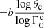$ -b \frac{\log \theta_{\mathrm{c}}}{\log \Gamma_0^{\mathrm{c}}} $