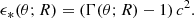 $$ \begin{aligned} \epsilon _*(\theta ;R)=\left(\Gamma (\theta ;R)-1\right) c^2 . \end{aligned} $$