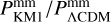 $P_{{\rm{KM}}1}^{{\rm{mm}}}/P_{\Lambda {\rm{CDM}}}^{{\rm{mm}}}$