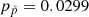 $ p_{\mathring{p}} = 0.0299 $