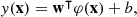 $$ \begin{aligned} y(\mathbf x )&= \mathbf w ^\intercal \mathbf {\varphi} (\mathbf x ) + b, \end{aligned} $$