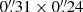 $ 0{{\overset{\prime\prime}{.}}}31 \times 0{{\overset{\prime\prime}{.}}}24 $