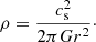 $$ \begin{aligned} \rho = \frac{c_{\rm s}^2}{2 \pi G r^2}\cdot \end{aligned} $$