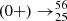 $ (0+) \to ^{56}_{25} $