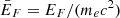 $ {\bar{E}_F= E_F /(m_ec^2)} $