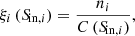 $$ \begin{aligned} \xi _i\,({S\!}_{\mathrm{in}, i}) = \frac{n_i}{C\,({S\!}_{\mathrm{in}, i})}, \end{aligned} $$